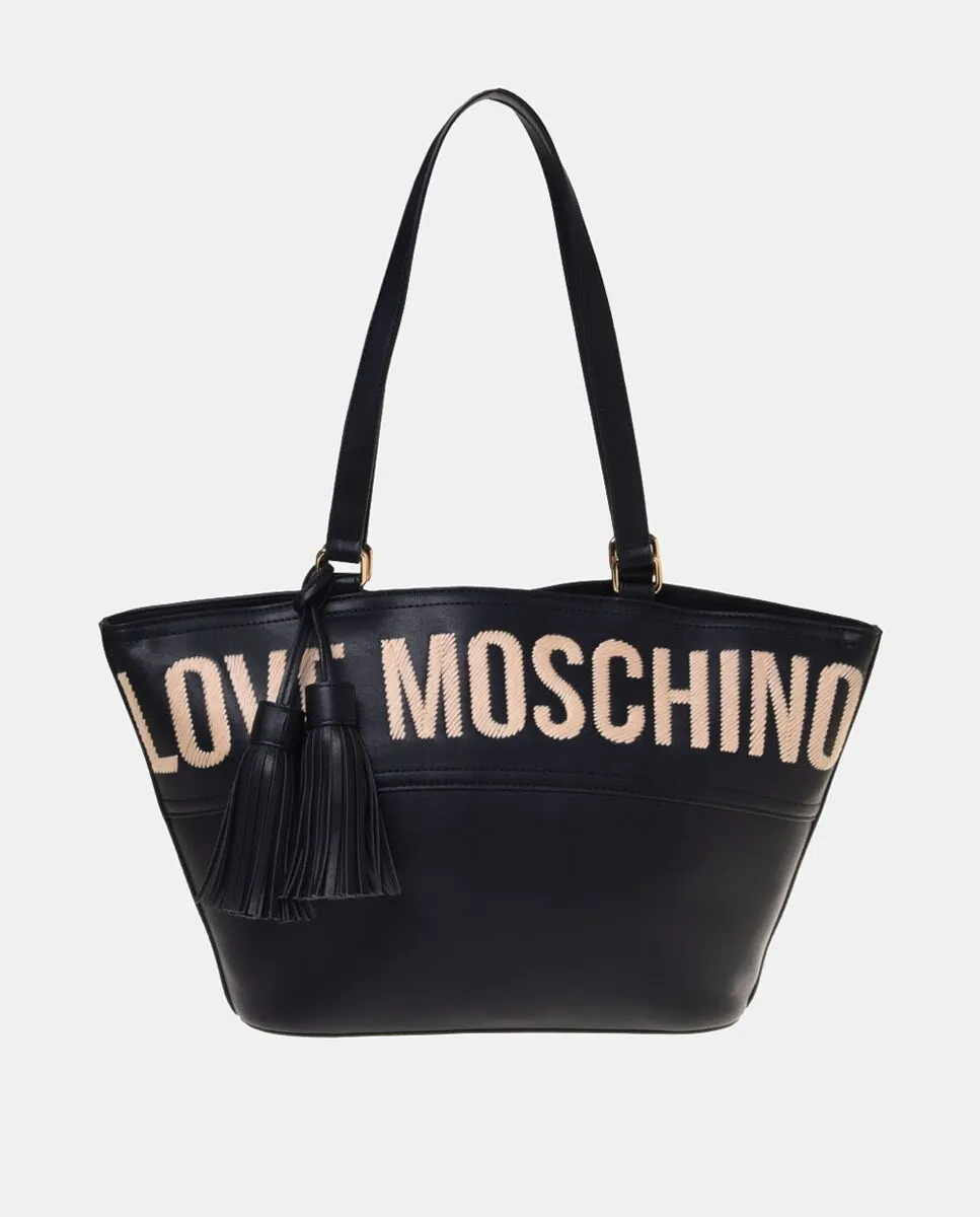 

Черная сумка через плечо с застежкой-молнией Love Moschino, чёрный, Черный, Черная сумка через плечо с застежкой-молнией Love Moschino, чёрный