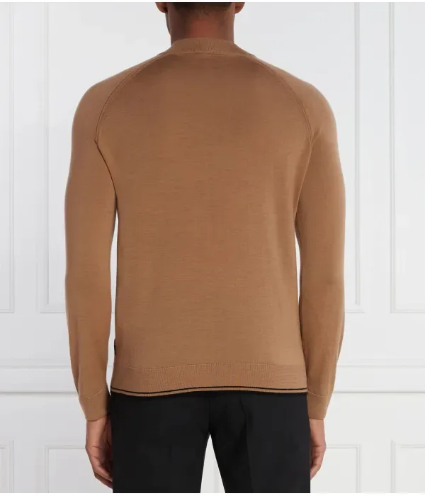Даже шерстяной свитер regular fit Boss, коричневый — фото 4