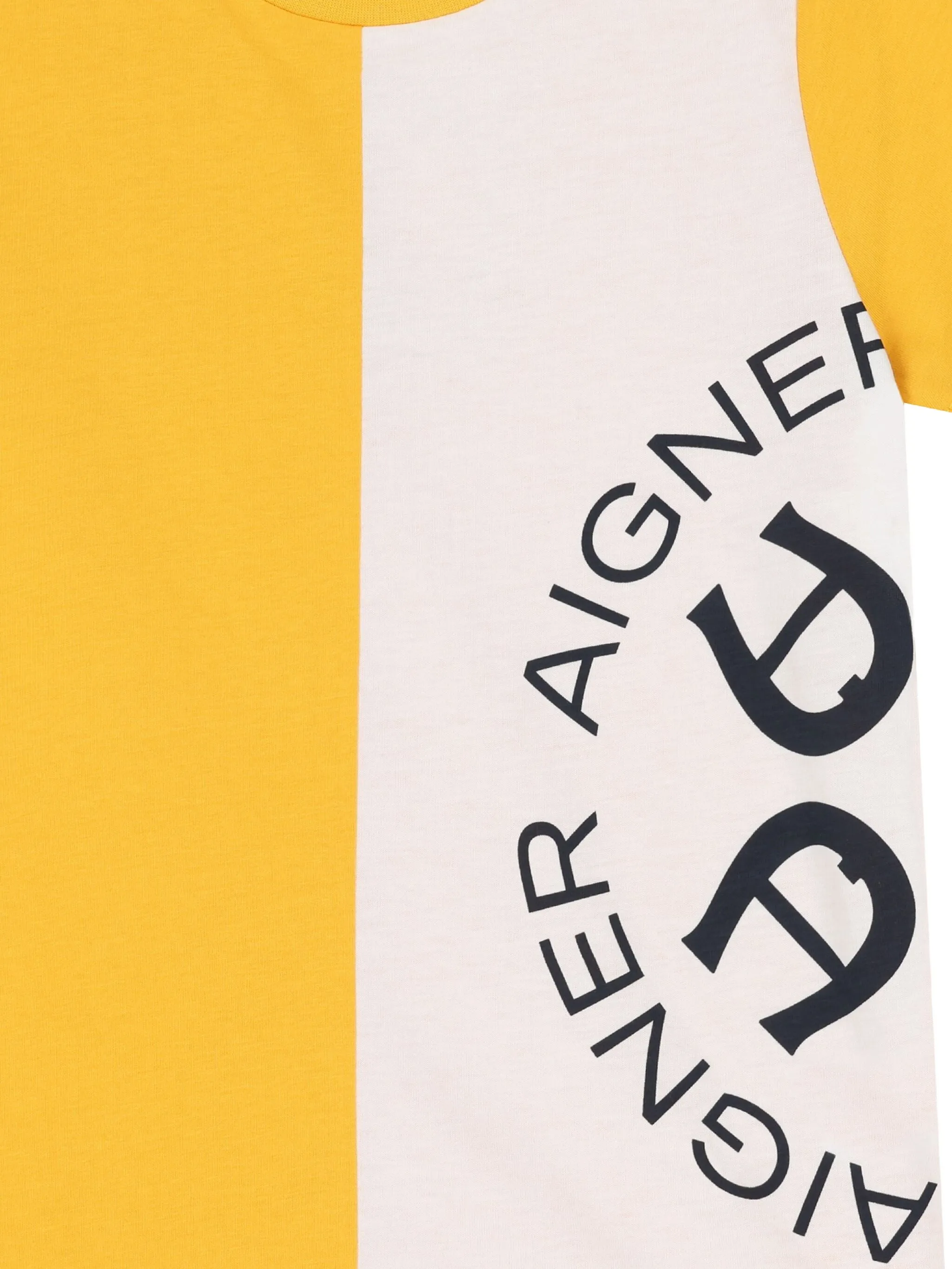Футболка с логотипом и вставками Aigner Kids, желтый — фото 3