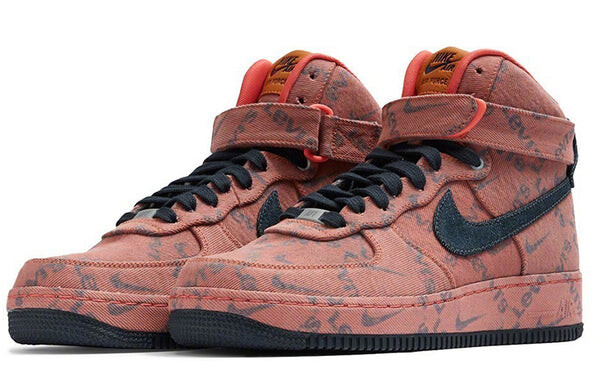 Кроссовки by you x levi's air force 1 high 'exclusive denim' Nike, красный — фото 2
