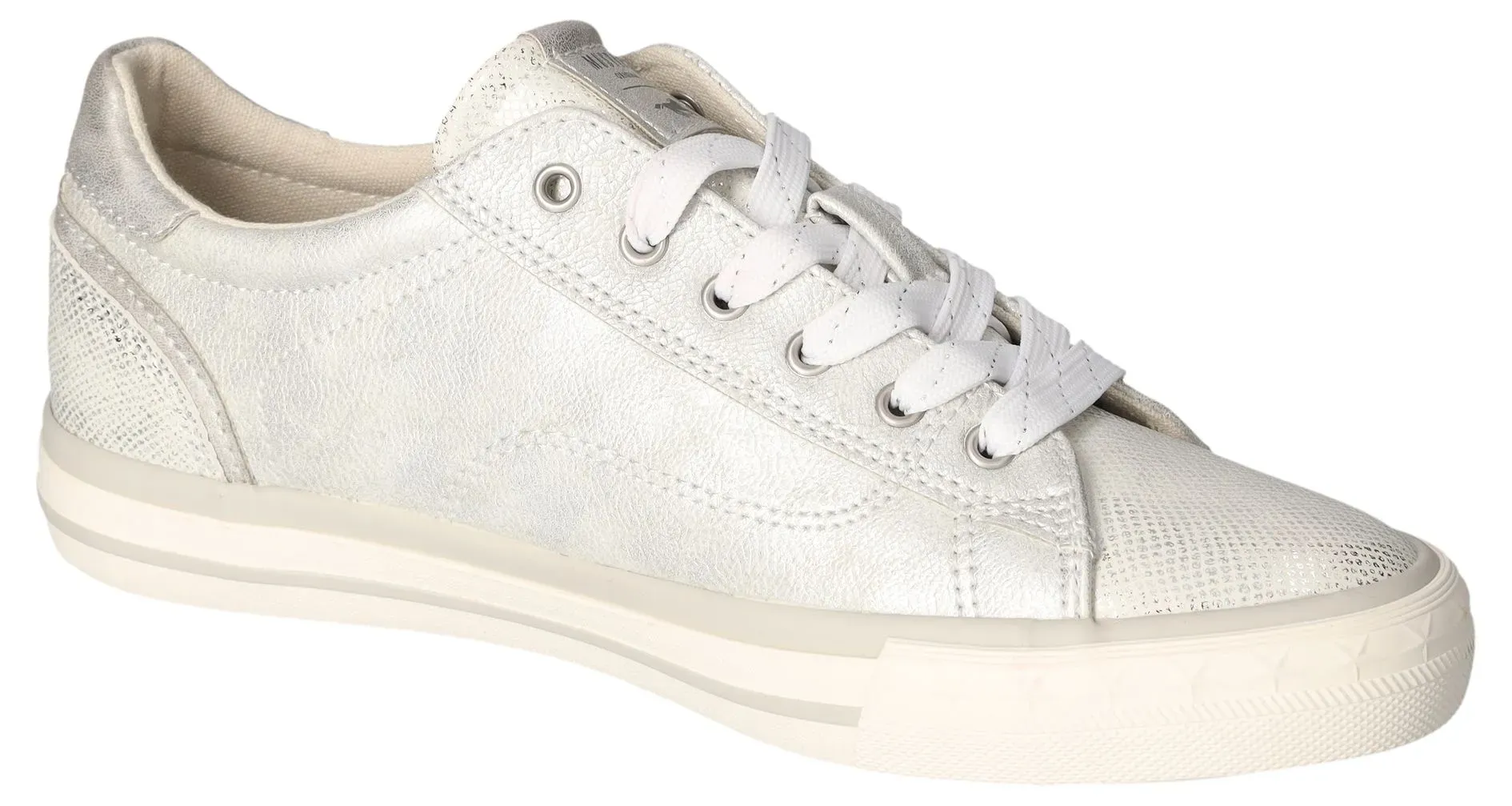 

Кроссовки Mustang Shoes, с боковой молнией, повседневная обувь, полуботинки, туфли на шнуровке, серебристый