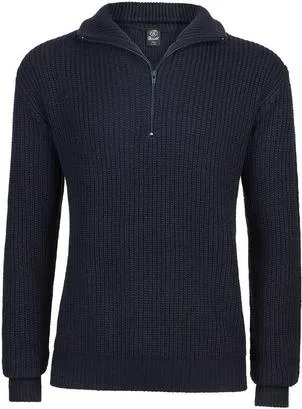 Свитер с высоким воротником Brandit Marine Pullover Troyer тёмно-синий