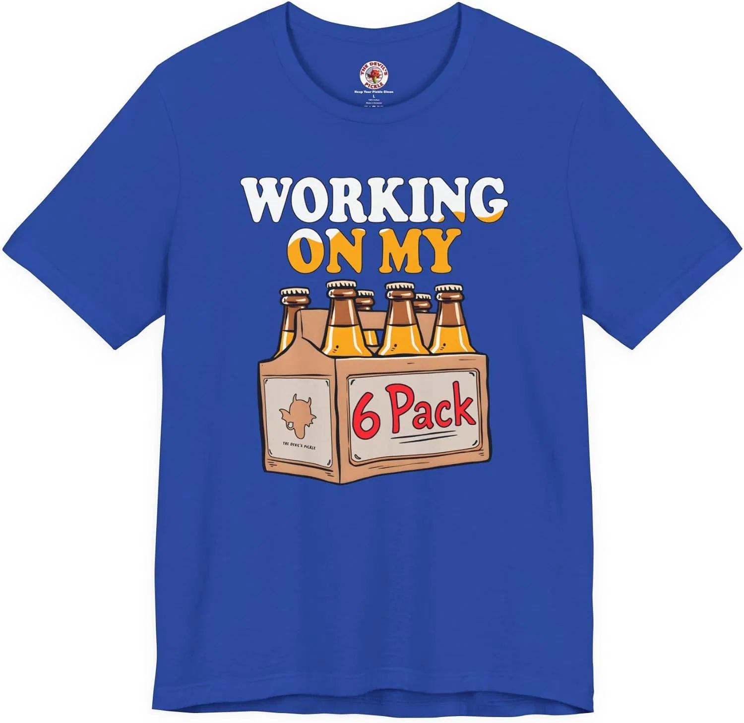 Футболка с принтом Working On My 6 Pack, GENERIC, True Royal