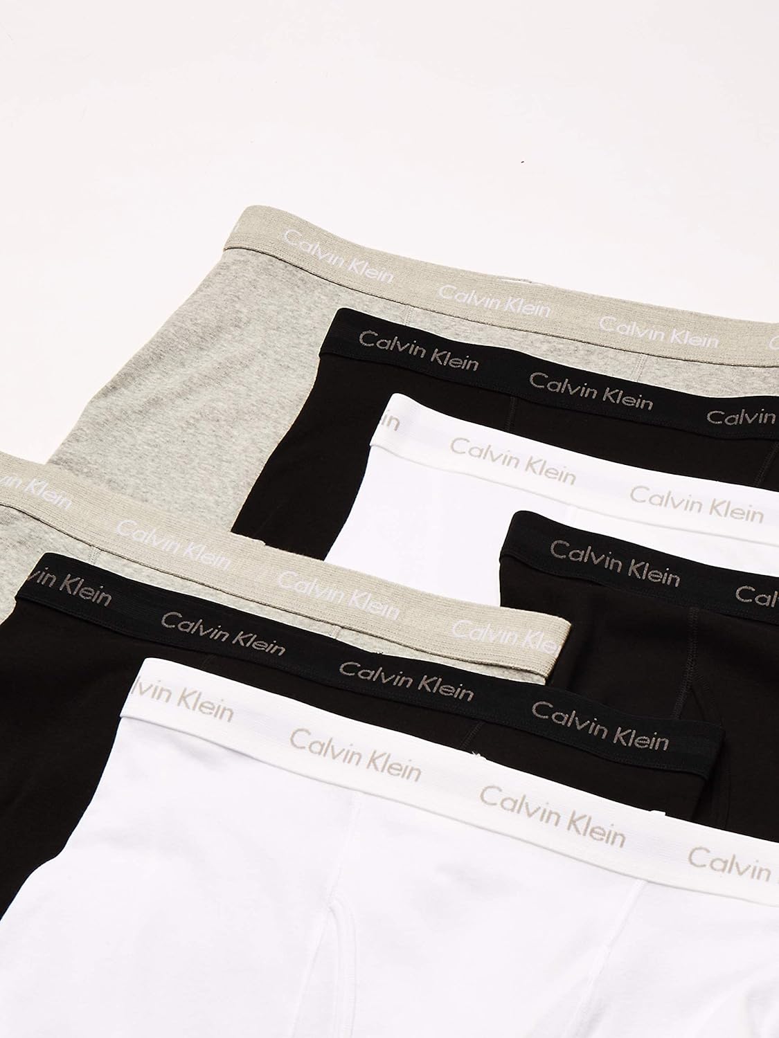 Комплект из 7 мужских боксеров Calvin Klein Cotton Classics, 3 Black, 2 Grey Heather, 2 White — фото 3