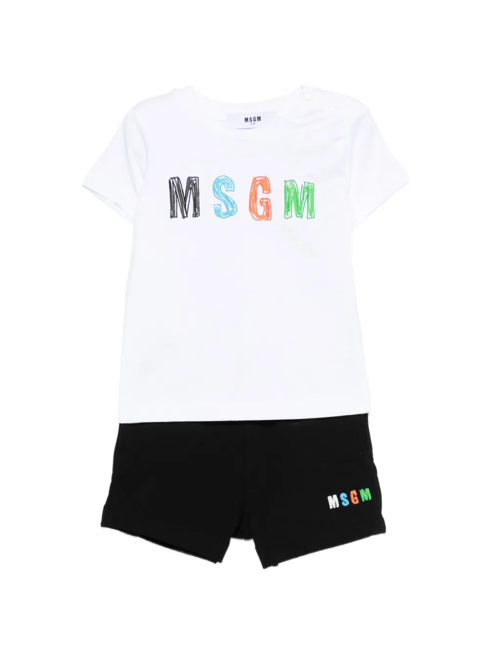

Комплект из топа и шортов с логотипом Msgm Kids, белый