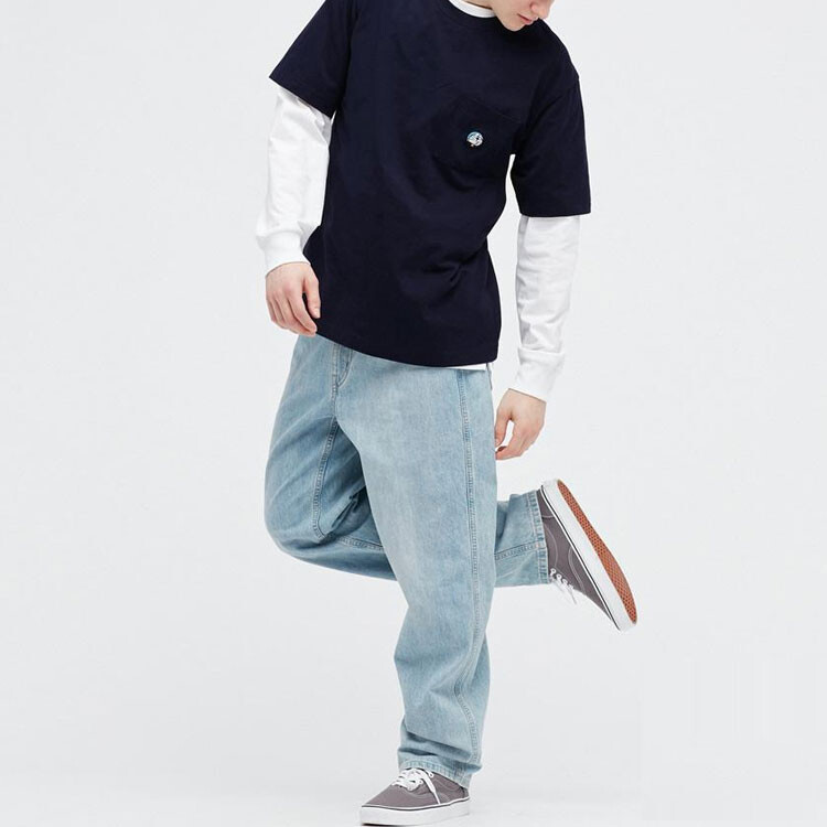 Футболка мужская темно-синяя Uniqlo, темно-синий — фото 3