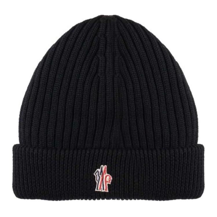 

Moncler Гренобльская шапка с вышитым логотипом, Black