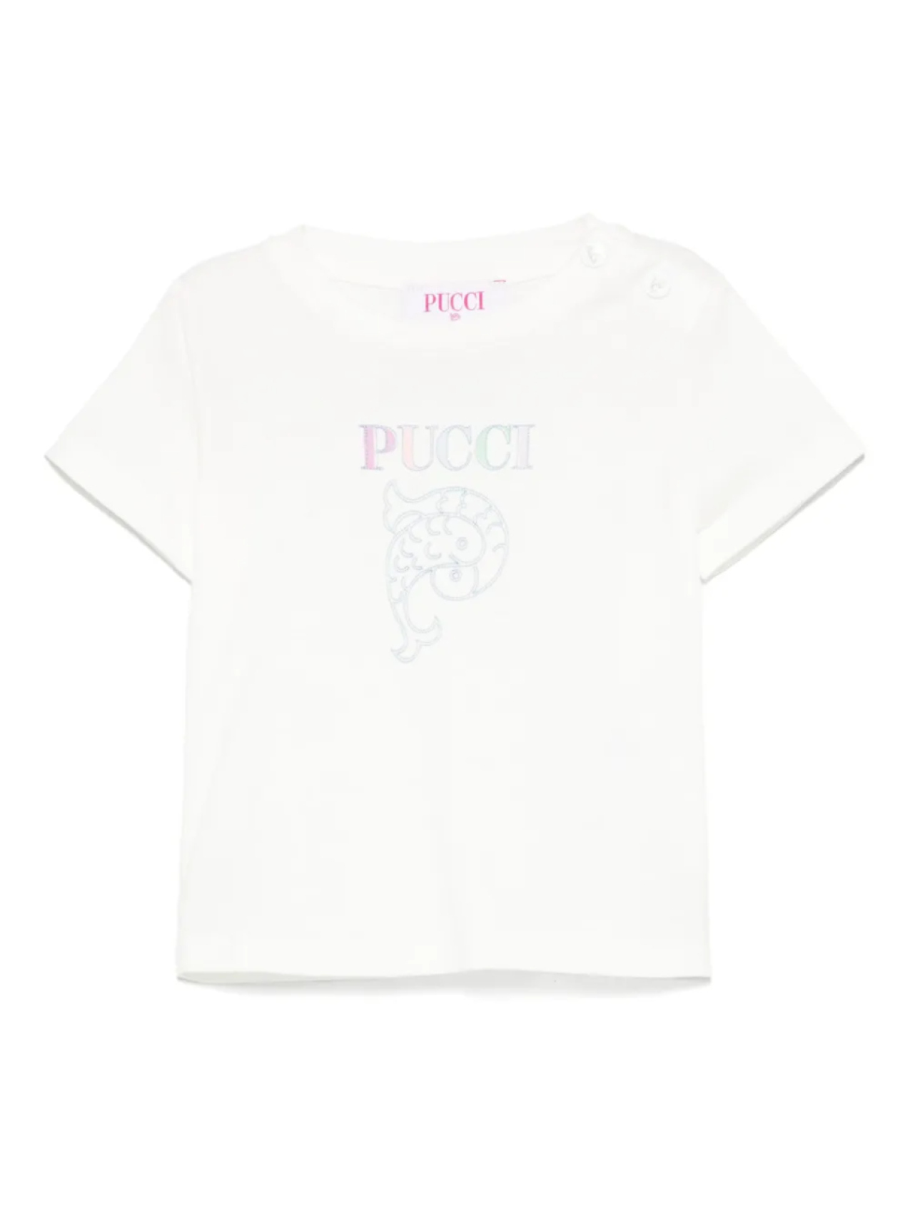 

Футболка с вышитым логотипом PUCCI Junior, белый
