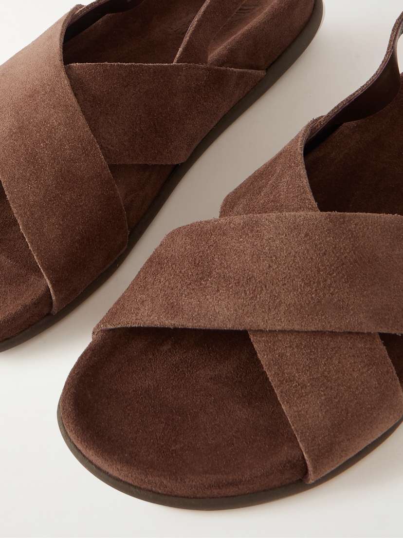 Замшевые сандалии с открытой пяткой Ikesia Ancient Greek Sandals, коричневый — фото 4