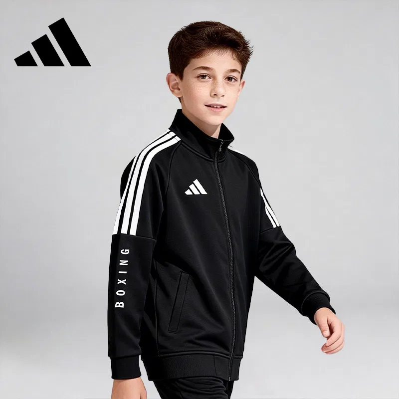 Куртка унисекс со стойкой, умеренная Adidas, Black — фото 4