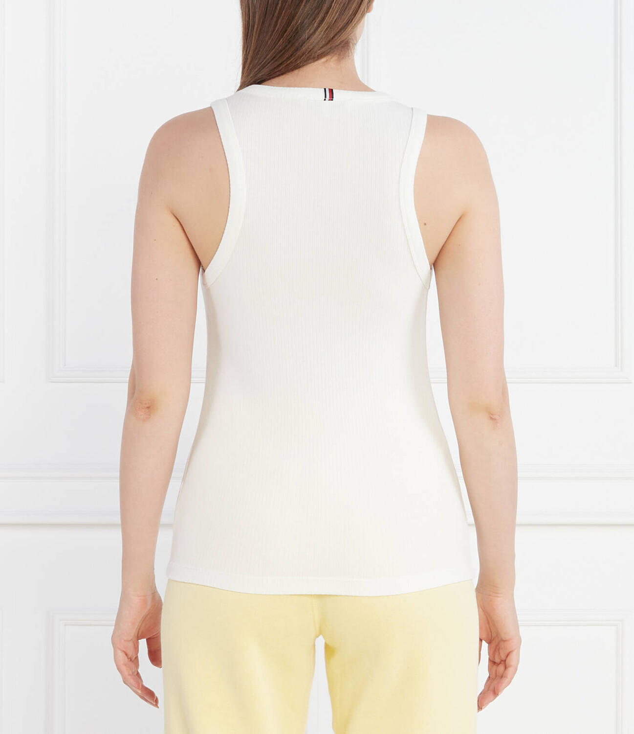 Топ Tommy Hilfiger 5X2 RIB NS Slim Fit, белый — фото 4