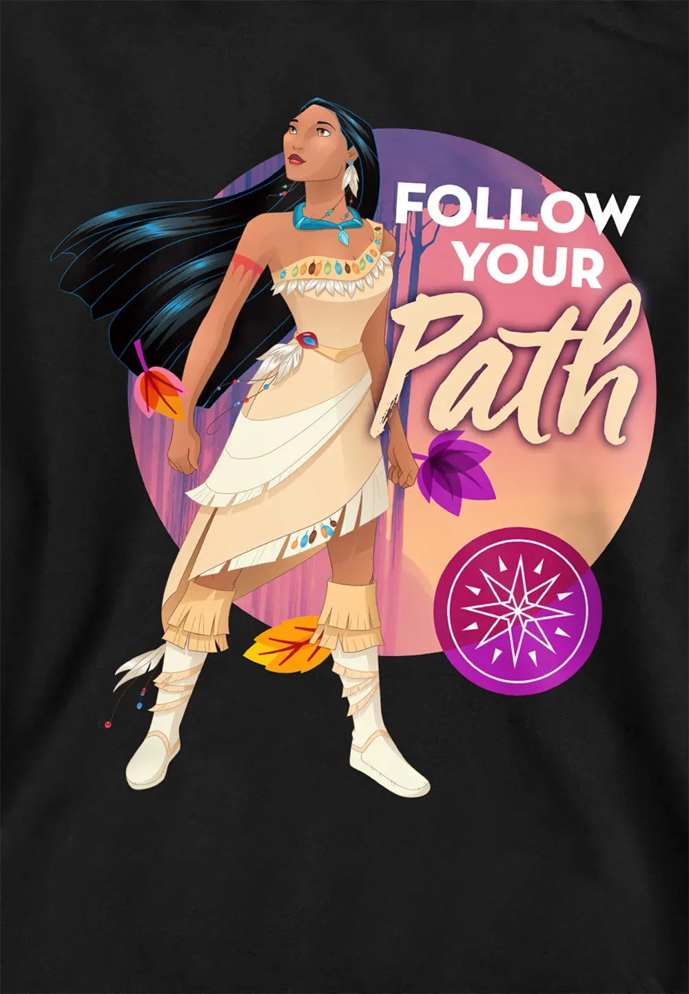 Детская худи с принтом Pocahontas Disney, черный — фото 2