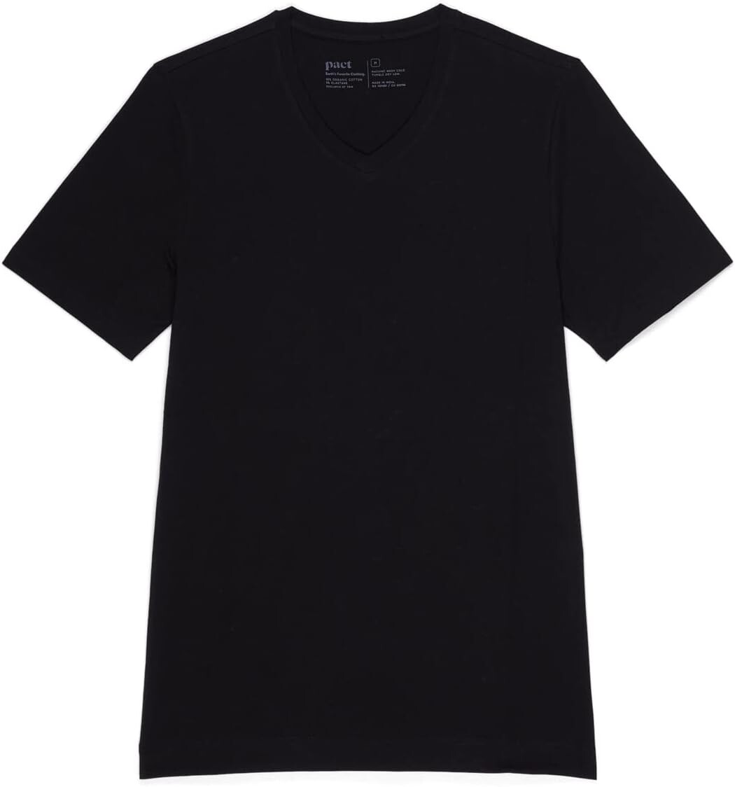 

Футболка PACT Stretch-Fit V-Neck Undershirt 4-Pack, цвет Black 1