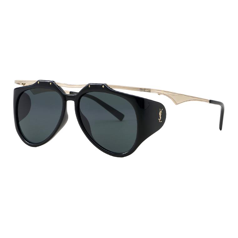 

SAINT LAURENT Авиаторские очки с металлической оправой унисекс черные, Black