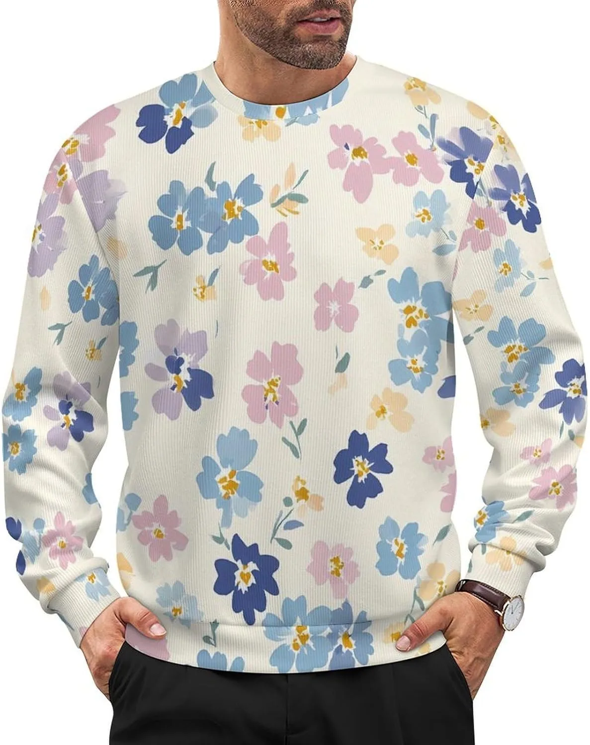 

Мужской спортивный свитер с цветочным принтом Rxnjdka