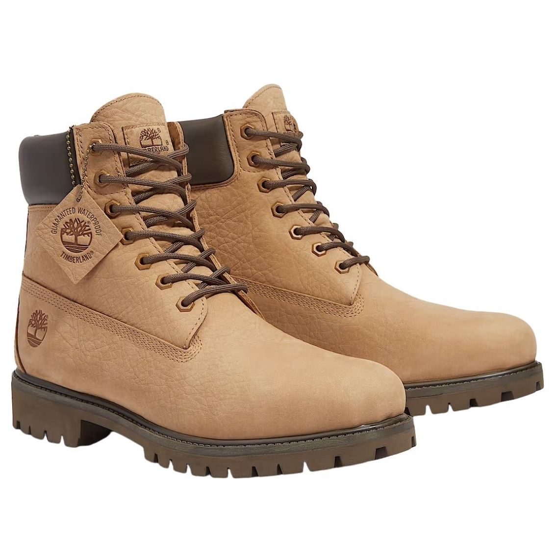 Водонепроницаемые ботинки Timberland Premium 6 дюймов, цвет «бежевый нубук, темно-коричневый» — фото 2