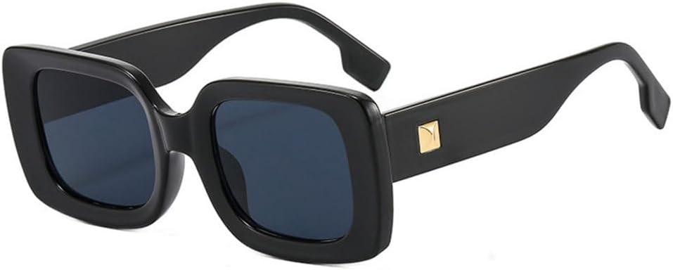 

Модные солнцезащитные очки 2027 года для женщин, защита от УФ-излучения UV400, ретро-стиль, декор с заклепками, трендовые солнцезащитные очки для мужчин MTZJH, Black Gray