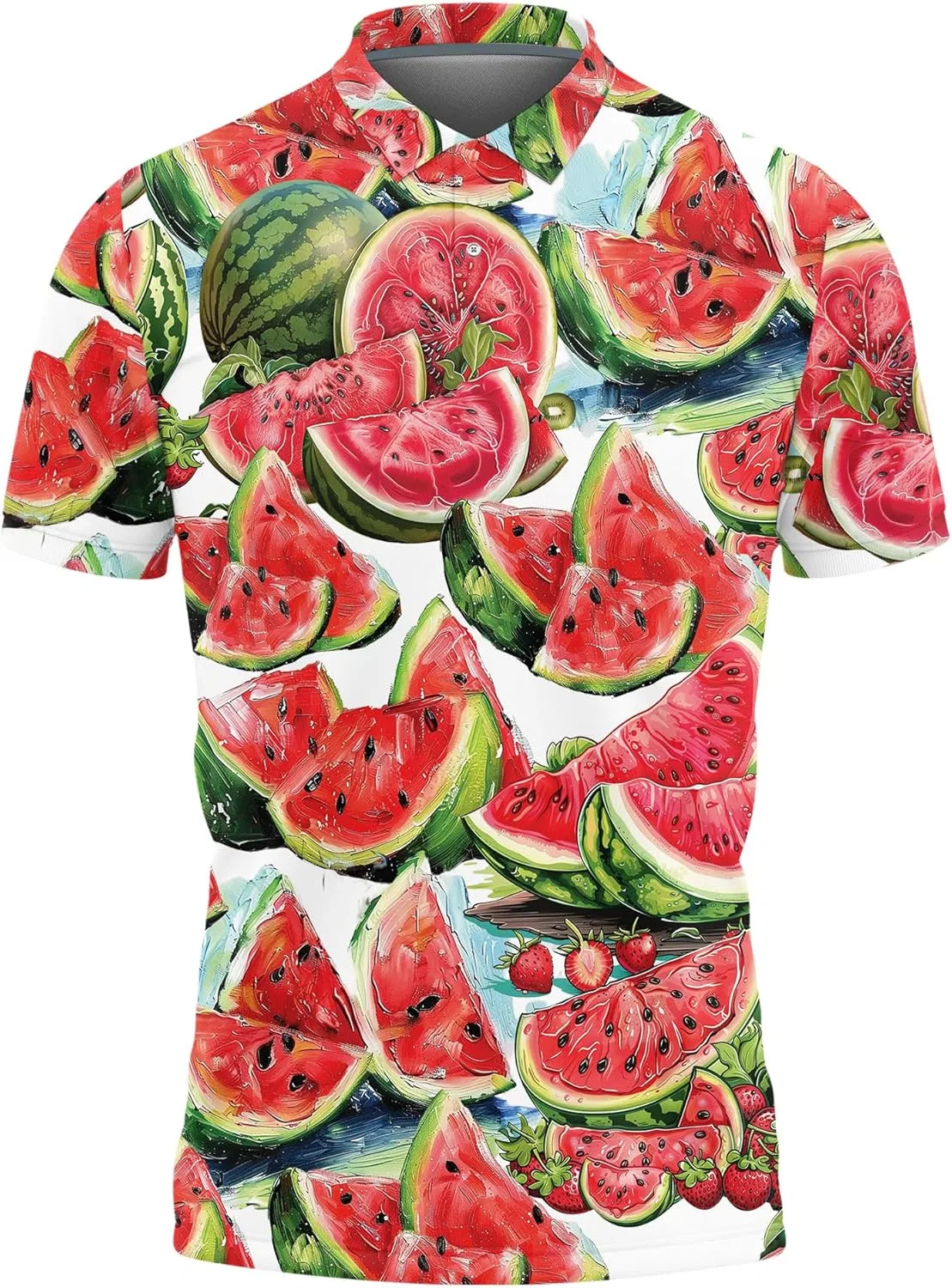 Поло с коротким рукавом, фруктовый принт, Melon_05