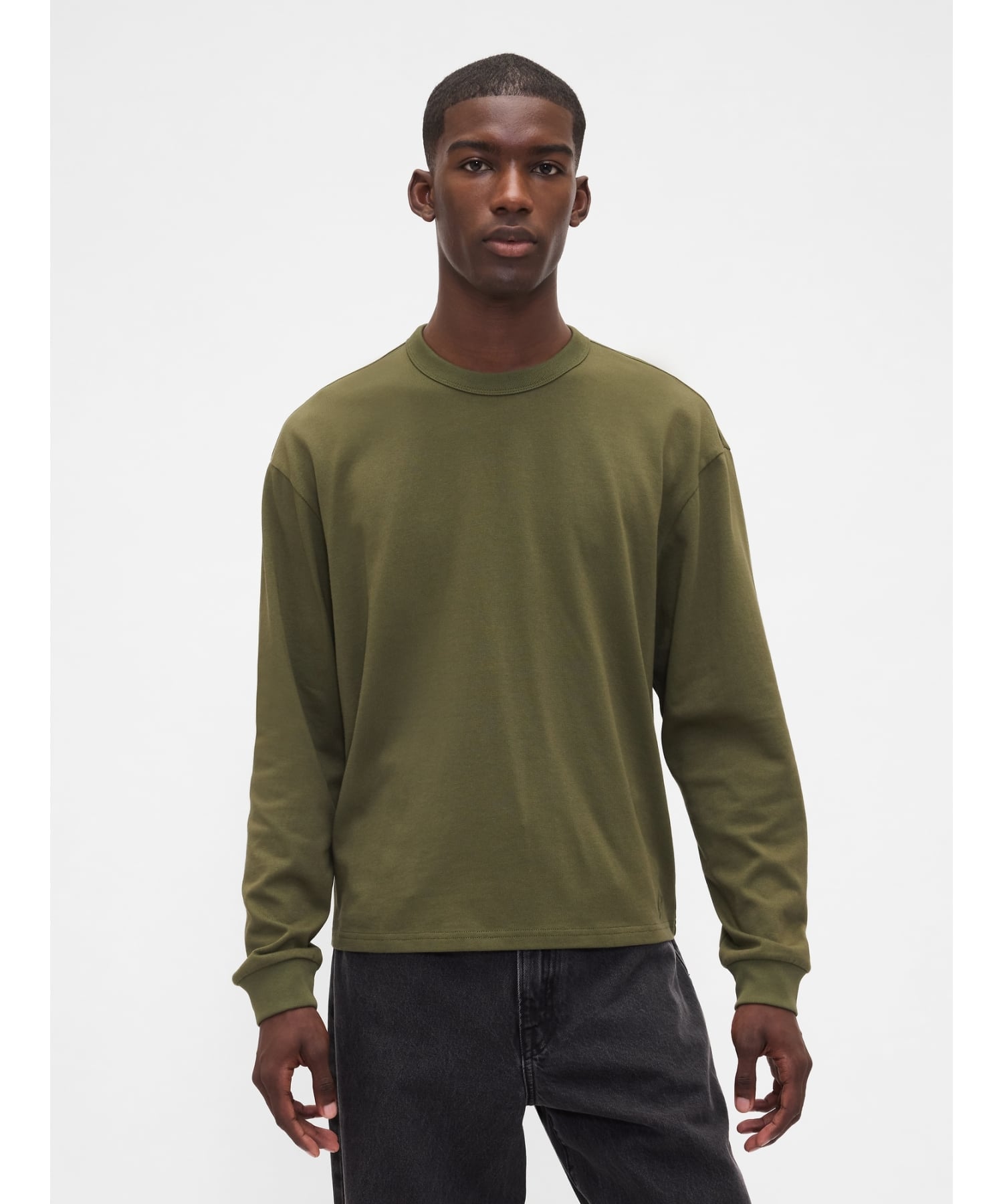 (U) Укороченная футболка оверсайз GAP, ARMY_JACKET_GREEN