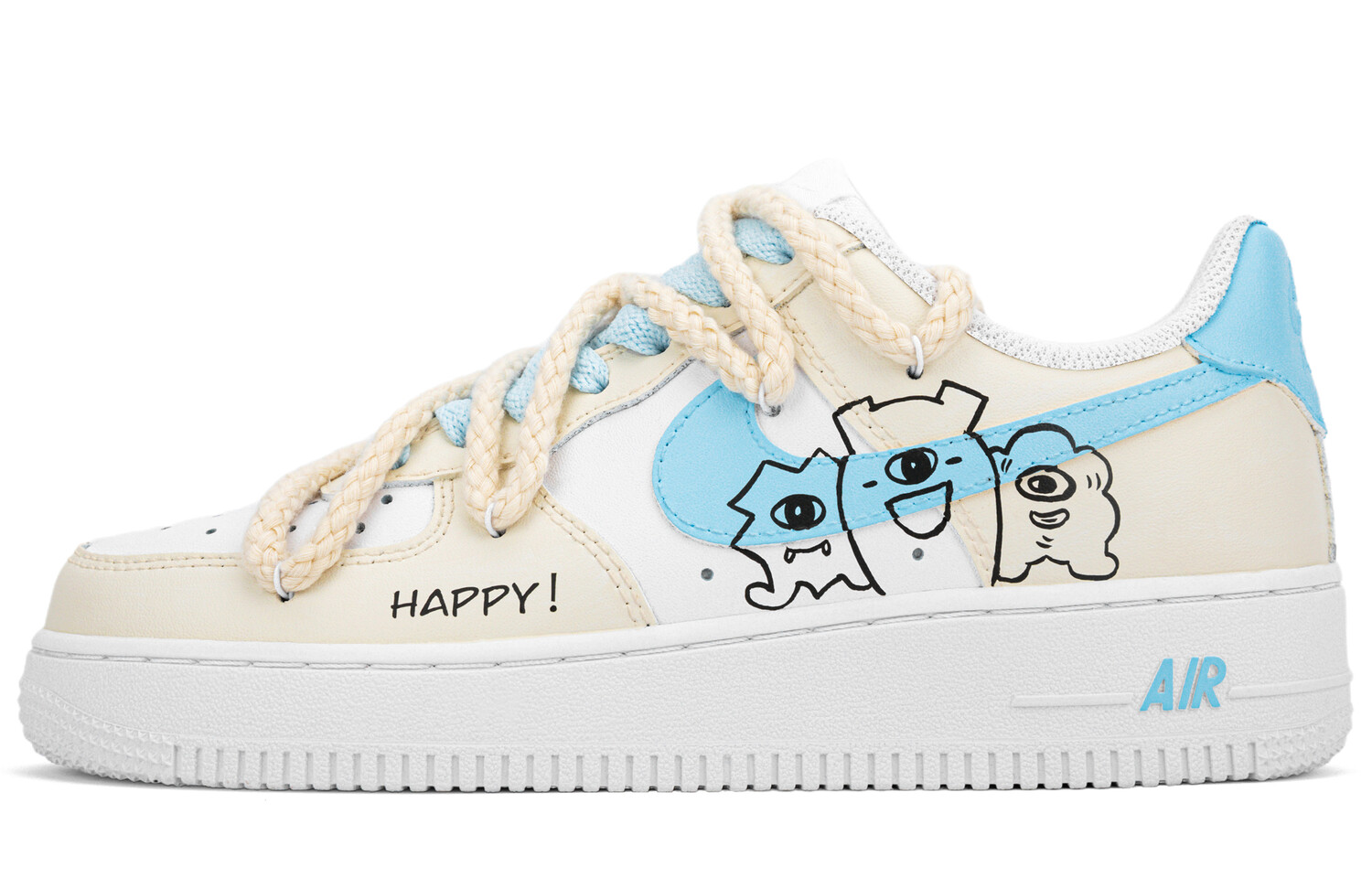 

Кроссовки Nike Air Force 1 Skateboarding Shoes Women's Low-top White/yellow, цвет Off White