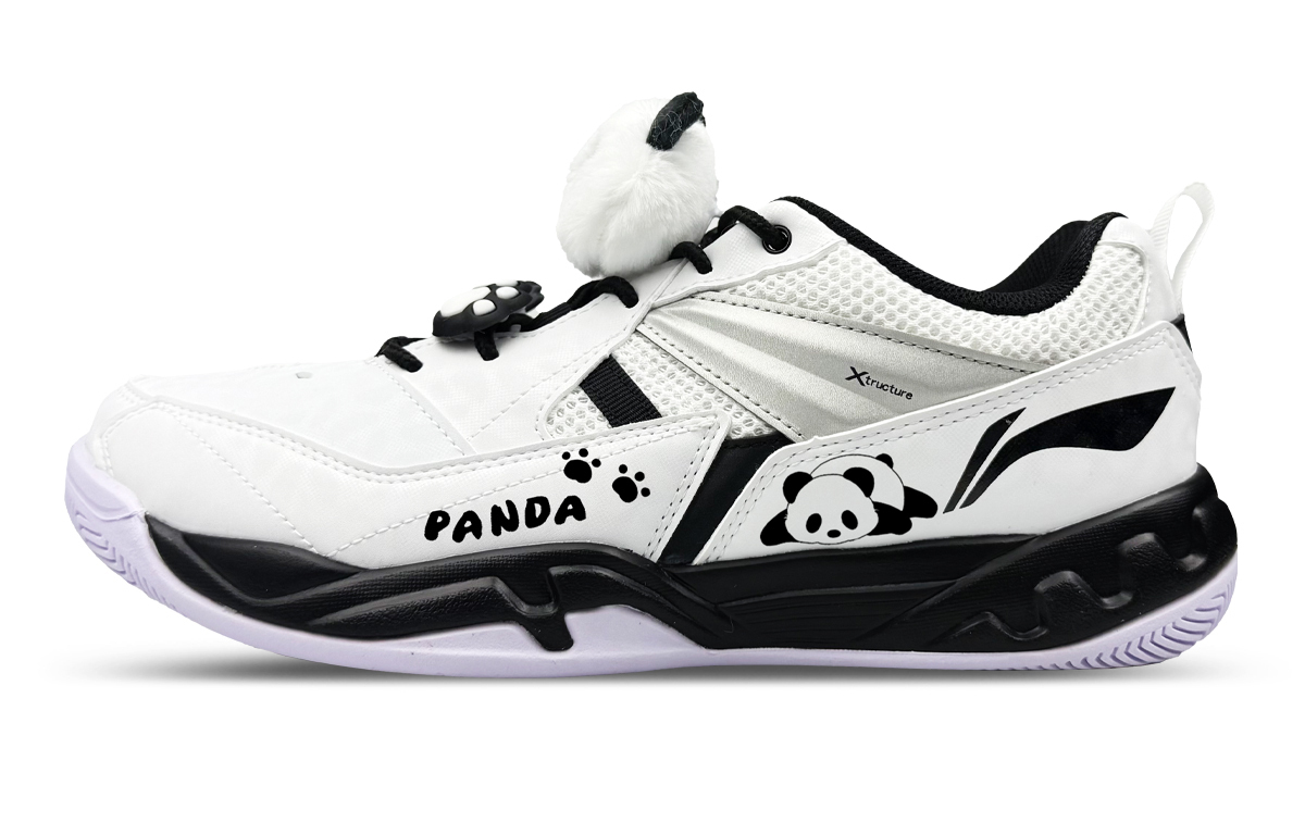 

Мужские низкие кроссовки для бадминтона Li Ning Koba из синтетической кожи и текстиля, черные с белым