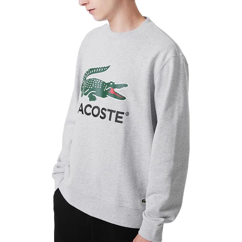 Толстовка мужская серебристо-серая Lacoste, серый — фото 3