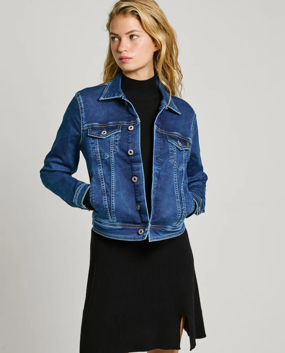 

Женская джинсовая куртка прямого кроя Pepe Jeans, синий