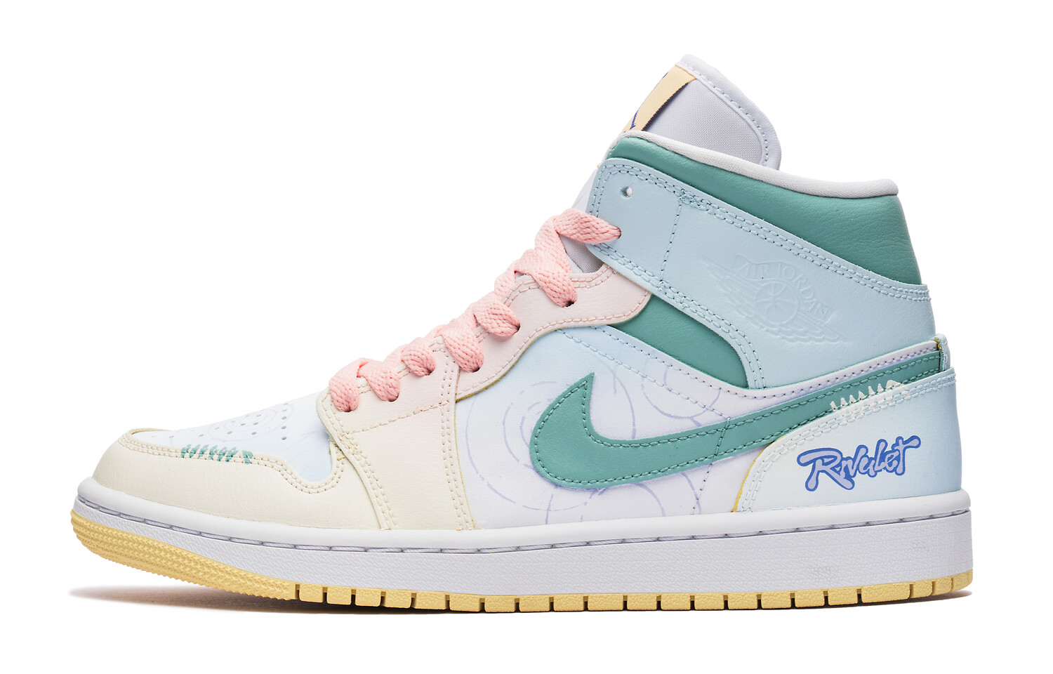 

Кроссовки Air Jordan 1 Vintage Basketball Shoes Women's Mid-top Blue/Green, светло-зеленый