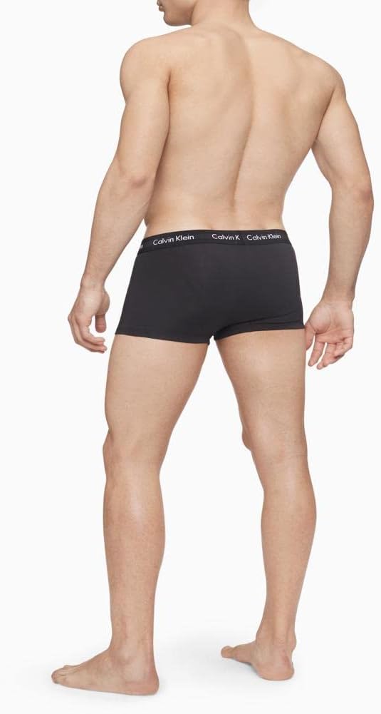 Комплект из 3 мужских трусов-боксеров Calvin Klein из хлопка и эластичной ткани с низкой посадкой, 3 Black — фото 3