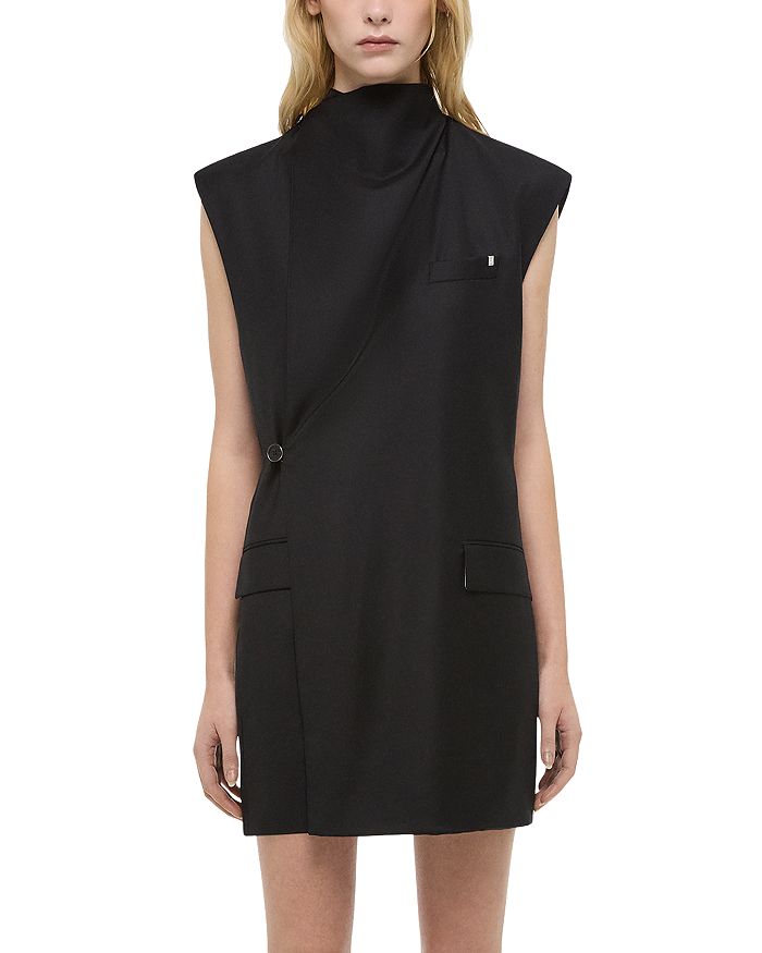 

Платье-блейзер с драпировкой на шее Helmut Lang, черный