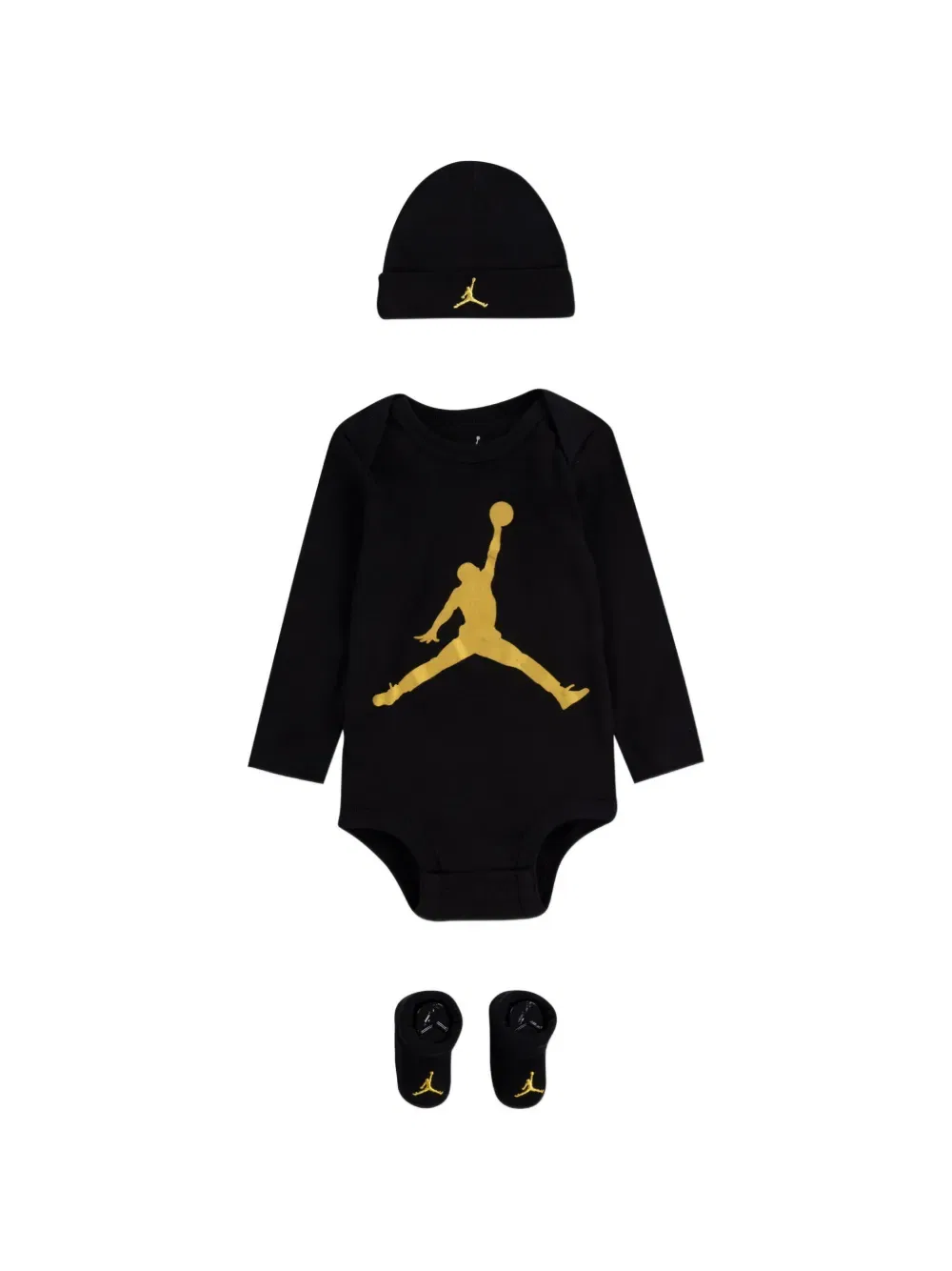 Комплект из трех комбинезонов для малыша с графическим рисунком Jordan Kids, черный