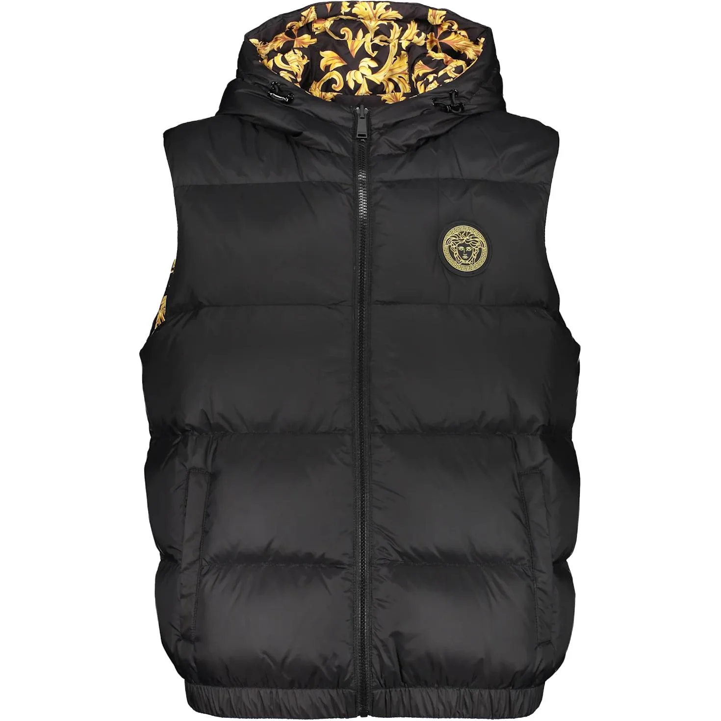 Стеганый жилет с логотипом VERSACE, черный