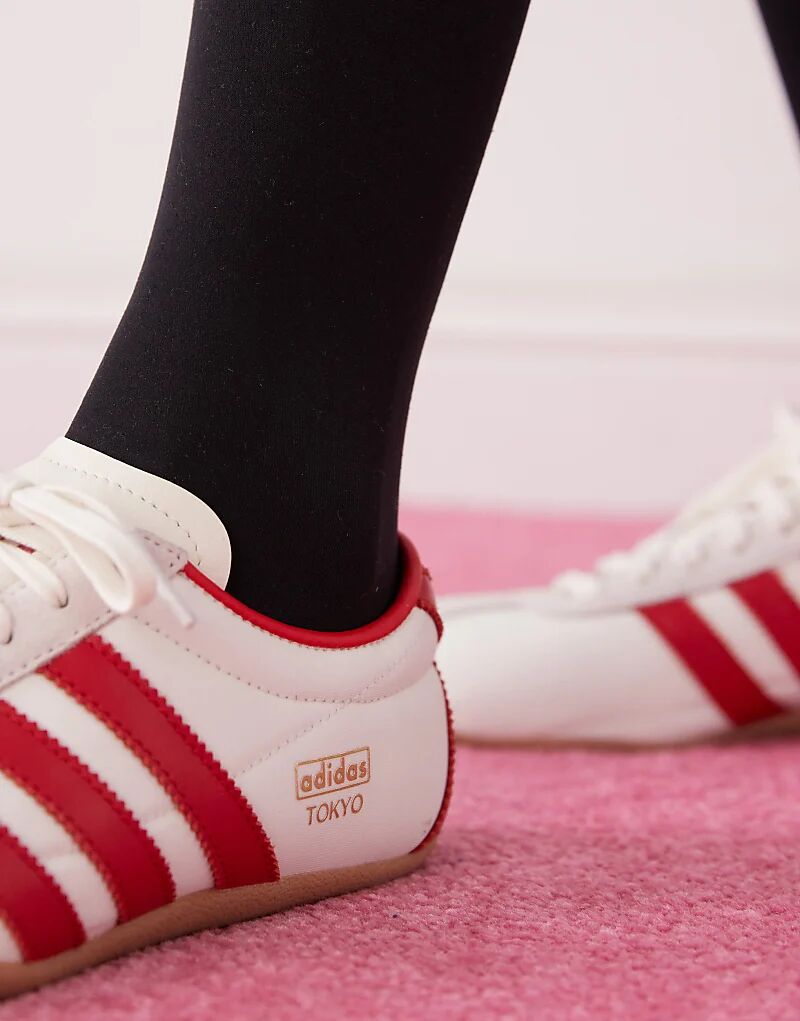 Кроссовки adidas Originals Tokyo, белые с красными акцентами — фото 4