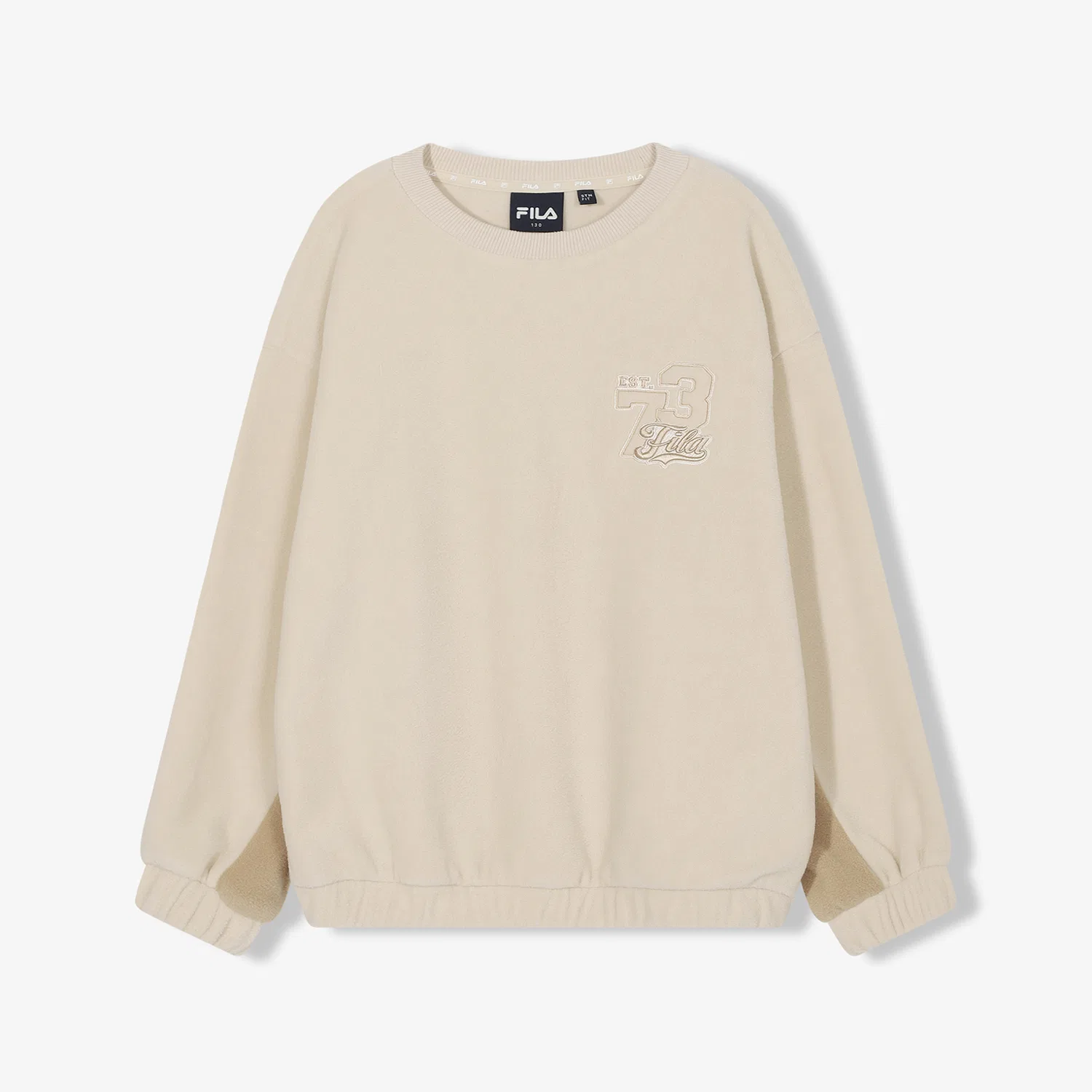 Детский флисовый свитшот бежевого цвета от Fila Kids