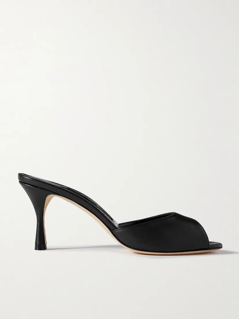 Кожаные мюли Jada 70 Manolo Blahnik, черный