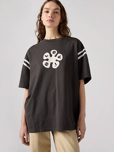 

Футболка с короткими стэками и рисунком Pieced Levi's, цвет Pirate Black - Black