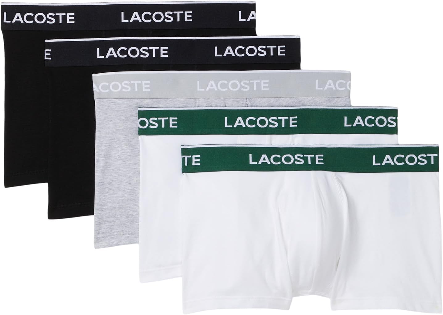 

Мужские боксеры с логотипом, упаковка 5 шт. Lacoste, Black/White/Grey Chine