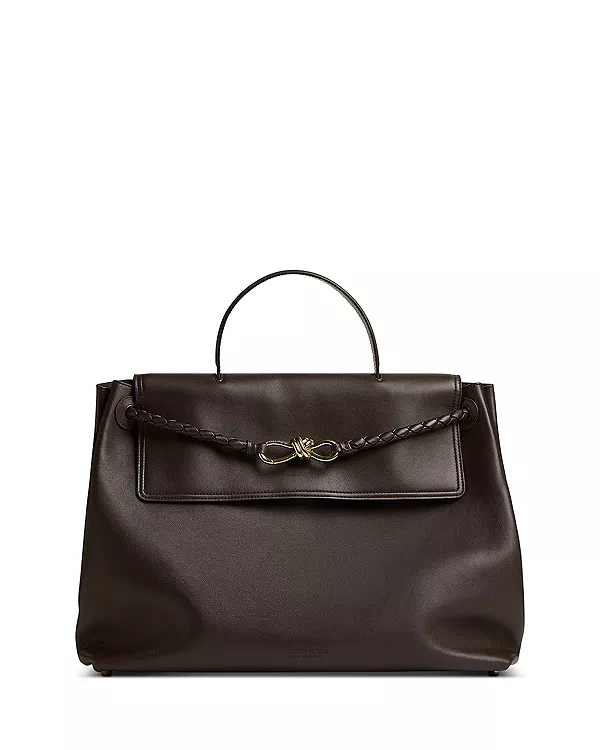 

Большая кожаная сумка ciao ciao intrecciato с верхней ручкой Bottega Veneta, коричневый