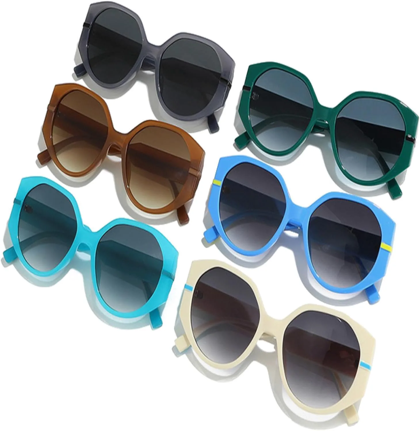 

Модные солнцезащитные очки Polygon для женщин, ретро, ​​с градиентным переходом цвета, защита от УФ-излучения UV400, для мужчин, круглые HHZZYVY, Grey Grey