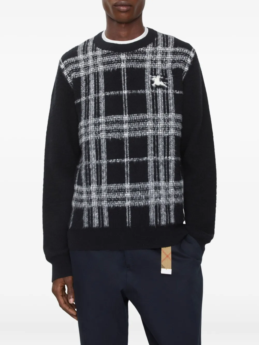 

Шерстяной свитер в клетку BURBERRY, черный