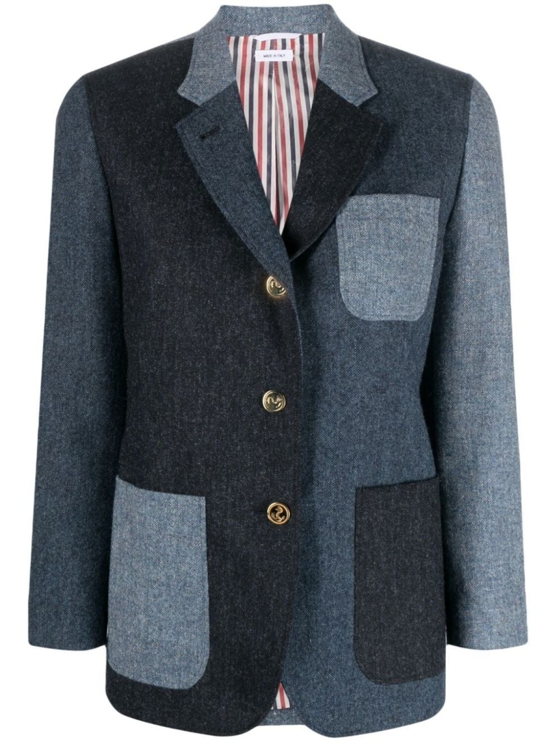 

Thom Browne твидовый блейзер Donegal в технике пэчворк, синий