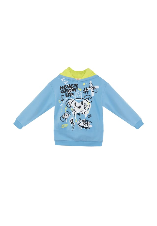 

Толстовка с крутым медведем Denokids, голубой