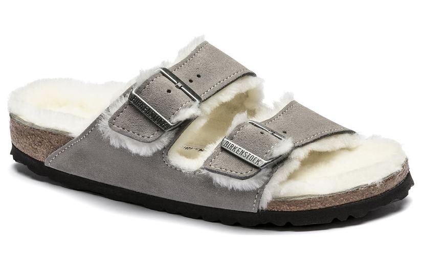 Сандалии Arizona из овчины с двумя ремешками Birkenstock, серый — фото 2