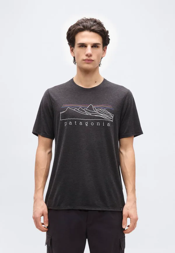 Футболка с надписью cap cool trail stratapeaks sports tshirt Patagonia, Ink Black
