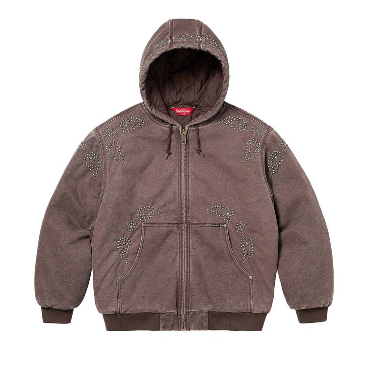 

Куртка Supreme Paisley Studded Work Jacket 'Brown', коричневый