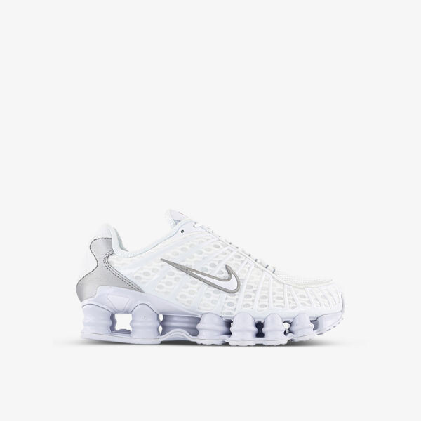 Кроссовки Shox TL с низким берцем из кожи, сетки и ракушек Nike, белый