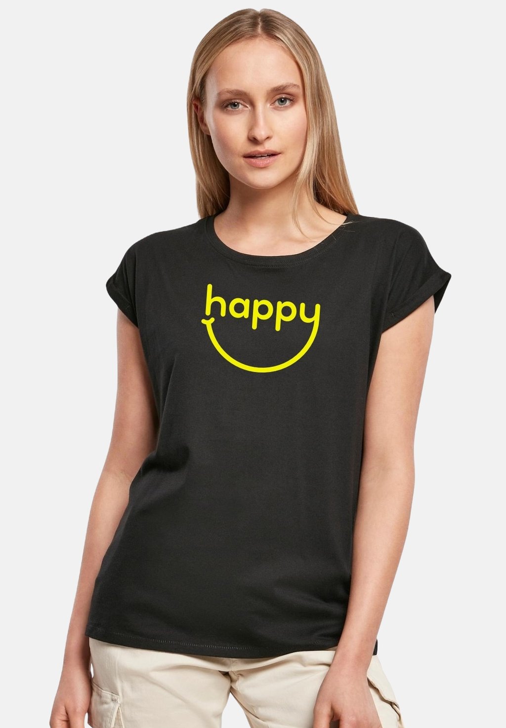 

Футболка с принтом CLASSIC ROLL UP HAPPYSMI Be Famous, черный