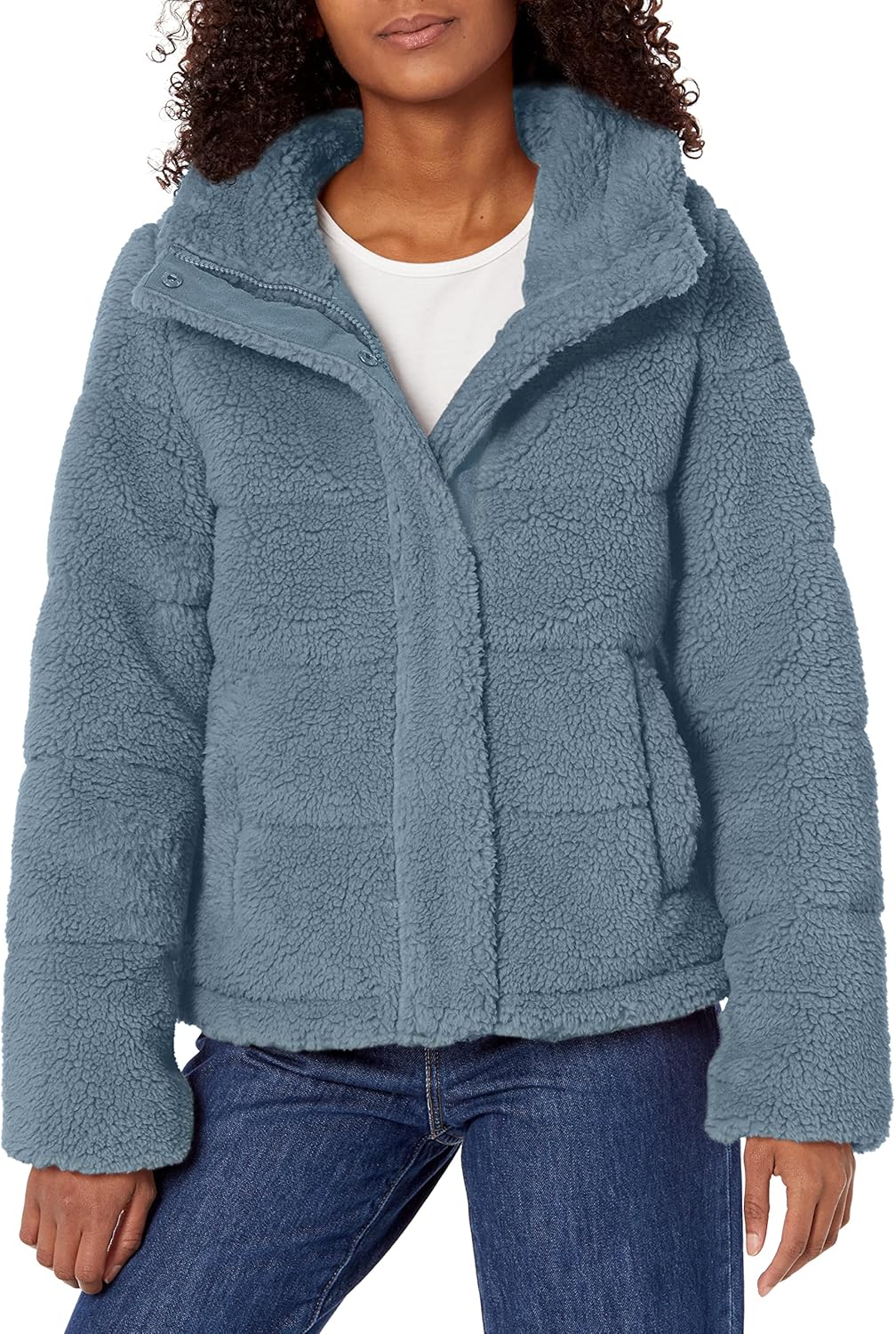 

Calvin Klein Женское пальто из искусственной овчины, Denim Blue