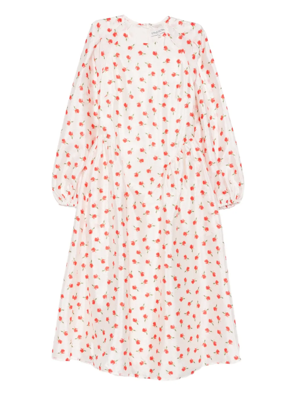 

Платье миди с длинными рукавами и цветочным принтом Stine Goya, нейтральный