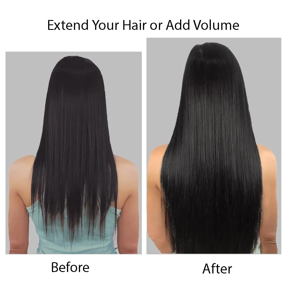 Натуральные накладные пряди на заколках Silky Straight Human Hair Extensions Zeslaerr — фото 4